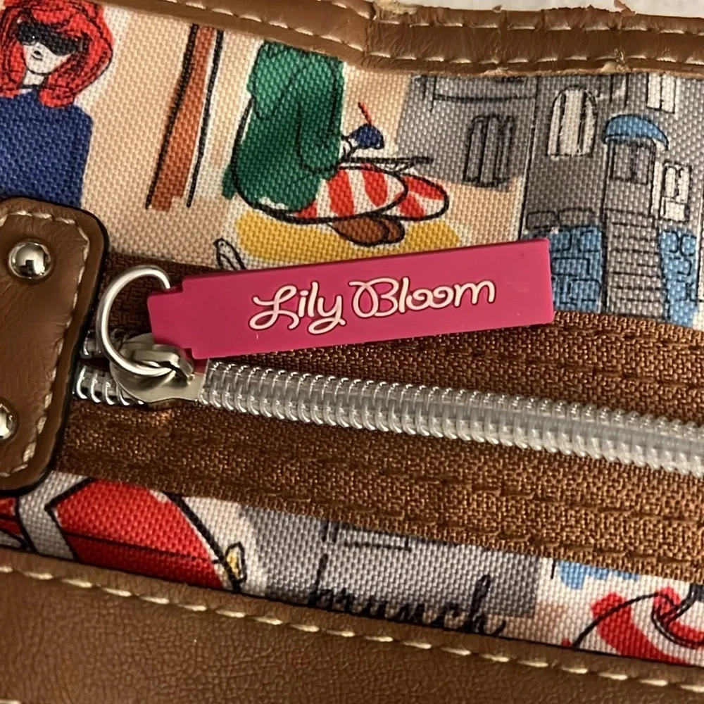 Lily Bloom Stylish Beige and Brown Crossbody Bag